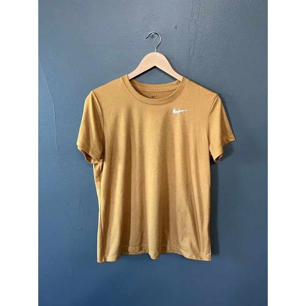 Nike Men’s Yellow Short Sleeve Dri-Fit Athletic T-shirt Size Large